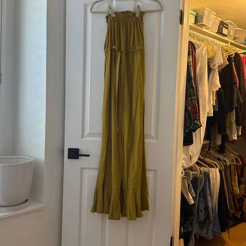 Olive Green Wide-Leg Jumpsuit